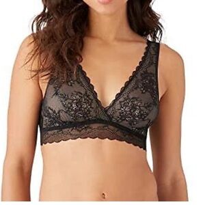 B.Tempt'd by Wacoal Women's Black No Strings Attached Lace Bralette